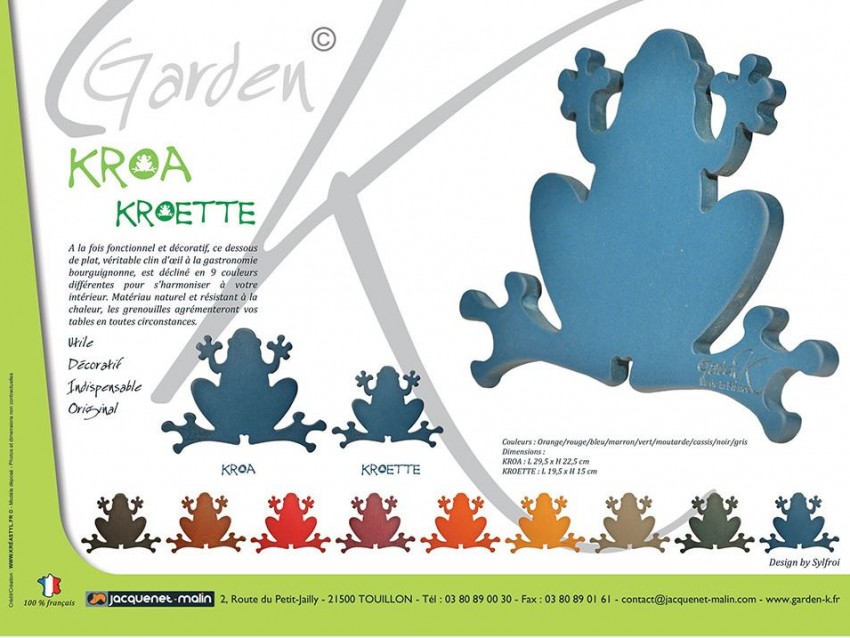 DESSOUS DE PLAT-GRENOUILLE-GRENOUILLETTE-GARDEN K-DECORATIF