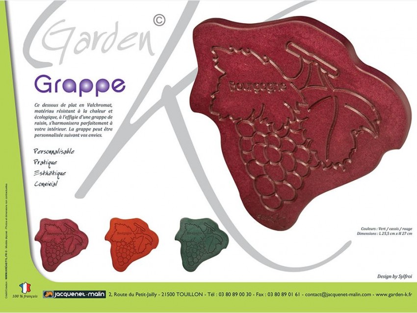 DESSOUS DE PLAT-GRAPPE DE RAISIN-GARDEN K-ORIGINAL