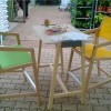 FAUTEUIL HAUT-TABLE HAUTE-ENSEMBLE K6-GARDEN K-BOIS-SALON DE JARDIN EN BOIS