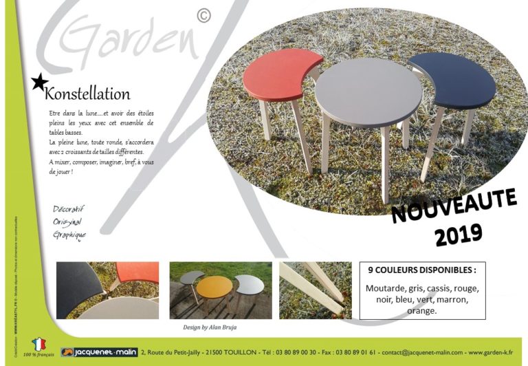 TABLES BASSES RONDES DESIGN-TABLE RONDE-TABLE DE SALON-LUNE-CROISSANTS DE LUNE-COMBINABLE-DESIGN-FRANCAIS-GARDEN K